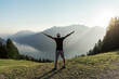 © Wilfried Feder/Westend61 - Austria, Tyrol, Man standing in the mountains looking over lake Achsensee