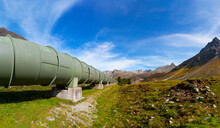 Austria, Vorarlberg, Bielerhoehe, Silvretta, Water Pipeline