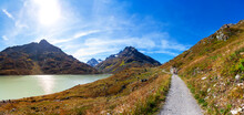 Austria, Vorarlberg, Bielerhoehe, Silvretta Reservoir, trail