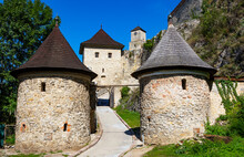 Slovakia, Trencin, Entrance Gate Of Trencin Castle