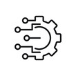 © sekinekhanim - Digital technology gear icon concept isolated on white background