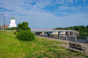 Canvas Print - Vyborg, Russia - July, 2021: The Tower of St. Olav