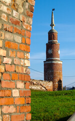 Canvas Print - Kolomna, Russia - October, 2021:  Fragment of the wall of the Kolomna Kremlin