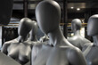 © zerocreatives/Westend61 - Faceless grey female display dummies, partial view