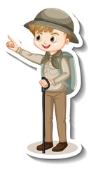 Wall Mural - A sticker template of boy cartoon character