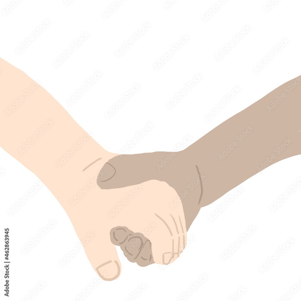 手をつなぐ イラスト 仲良し Wall Mural Arm Arm Wallpaper Murals Unagichan