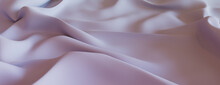 Lilac Textile Background With Wrinkles. Colorful Luxury Surface Texture.