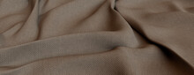 Soft Woven Fabric With Wrinkles And Folds. Dusty Pink Autumn Banner.