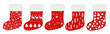 Set Christmas stocking vector illustration