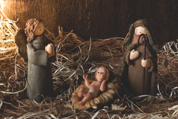 Wall Mural - Nativity scene. Traditional Christmas scene.