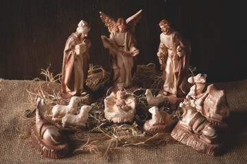 Wall Mural - Nativity scene. Traditional Christmas scene.