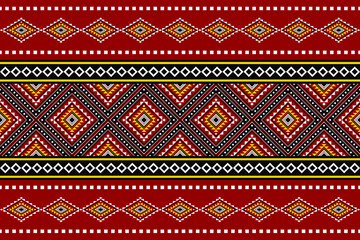 Geometric ethnic oriental seamless pattern traditional Design for background,carpet,wallpaper.clothing,wrapping,Batik fabric,Vector illustration.embroidery style - Sadu, sadou, sadow or sado