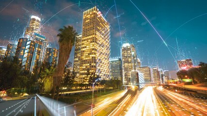 Wall Mural - digital city concept. artificial intelligence technology in smart city
