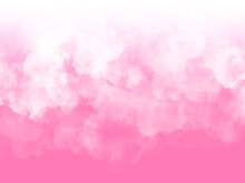 Sky With Beautiful Clouds. Cloud Background. Pink Cloud Texture Background. White Clouds On Pink Background.