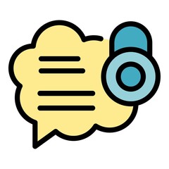 Poster - Secure chat icon. Outline secure chat vector icon color flat isolated