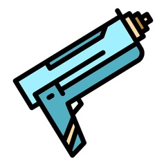 Sticker - Caulking tool icon. Outline caulking tool vector icon color flat isolated
