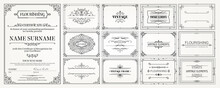 Vintage Vector Set. Floral Elements For Design Of Monograms, Invitations, Frames, Menus, Labels And Websites. Graphic Elements For Design Of Catalogs And Brochures Of Cafes, Boutiques