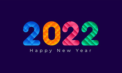 Wall Mural - 2022 Happy New Year. Happy New Year 2022 Background Template. Calendar header 2022 number on colorful abstract vector design. Happy New Year 2022 text design for Brochure design, card, banner.