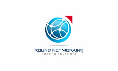 Wall Mural - round networking concept design connection logo