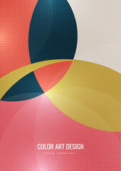 Bright colorful cut parts of a circle, decorative dots. Modern abstract background. Design layout for business presentations, flyers, posters and invitations. Vector