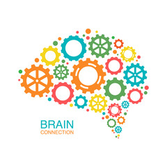 Colorful creative concept of the human brain, vector illustration