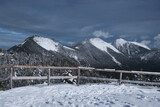Fototapeta Do pokoju - View from moutain Wank to alps with snow