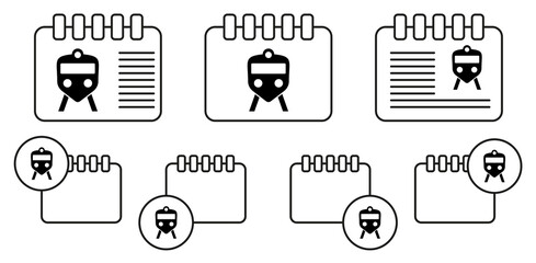 Sticker - Railway, sign, train vector icon in calender set illustration for ui and ux, website or mobile application