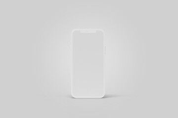 Blank screen phone 12 Clay Mockup Set 3d rendering