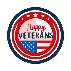 Wall Mural - happy veterans day seal