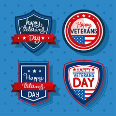 Wall Mural - four veterans day emblems