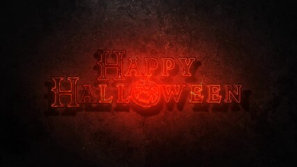 Wall Mural - happy halloween electrical grunge background 4k loop features happy halloween text on a grunge wall 