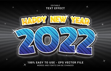 editable text effect, Happy New Year style