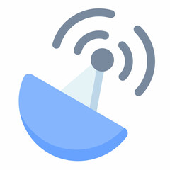 Wall Mural - transmitter satelite antena single isolated icon with flat style