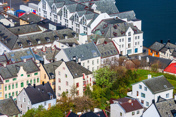 Sticker - City houses at from a high angle in Norway