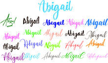 Abigail Girl Name In Multi Fonts Typography Text