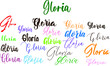 Gloria Girl Name in Multi Fonts Typography Text