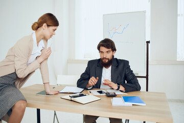 Wall Mural - work colleagues office emotions work desk communication