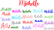 Michelle Baby Girl Name in Multiple Font Styles Typography Text