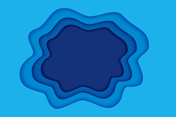 Wall Mural - Blue paper layer abstract background. Paper cut layered with space for text.