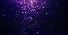 Abstract Background Of Purple  Glitter Lights. De-focused Background.	