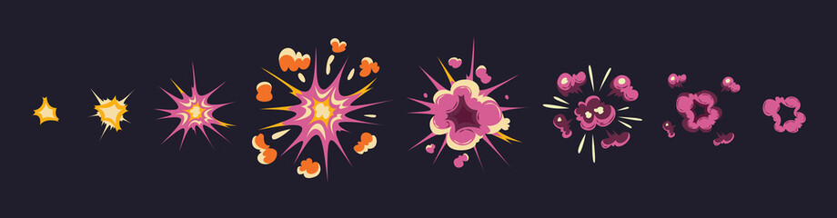 Canvas Print - Explosion Animation Set