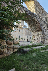 Canvas Print - Vertical shot of the beautiful historic Manasija or Resava orthodox medievmonastery in Serbia