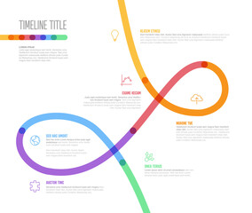 Wall Mural - Infographic Company Milestones curved thick line Timeline Template