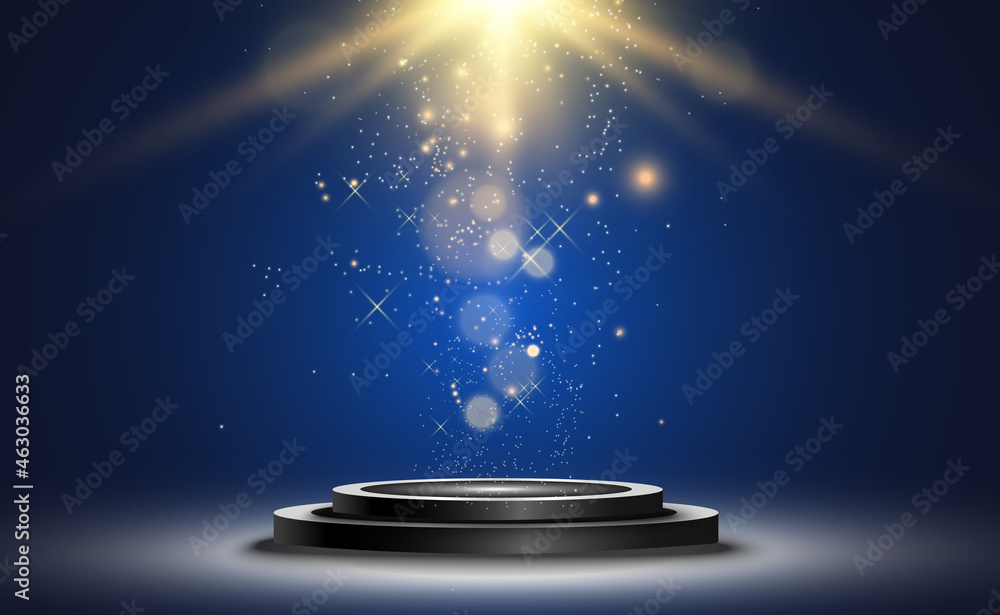 Winner background with signs of first, second and third place on a ...