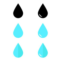 Wall Mural - Water drops flat icon set