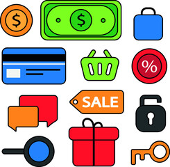 a set of icons for an online store