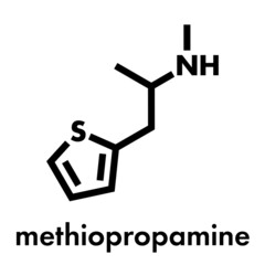 Sticker - Methiopropamine (MPA) recreational drug, chemical structure Skeletal formula.