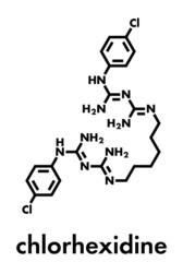 Wall Mural - Chlorhexidine antiseptic molecule. Skeletal formula.