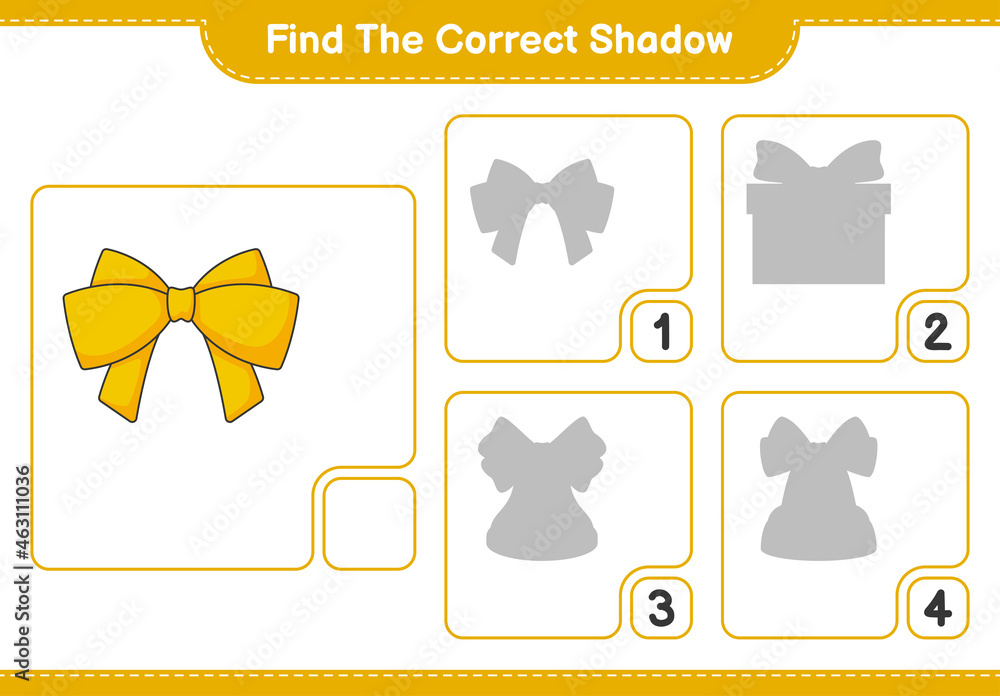 Find the correct shadow. Find and match the correct shadow of Ribbon ...