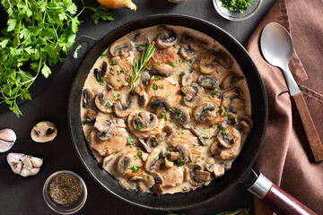 Wall Mural - Pork medallions in mushroom gravy